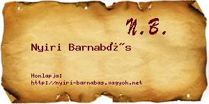 Nyiri Barnabás névjegykártya