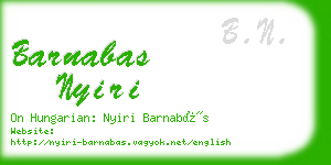 barnabas nyiri business card